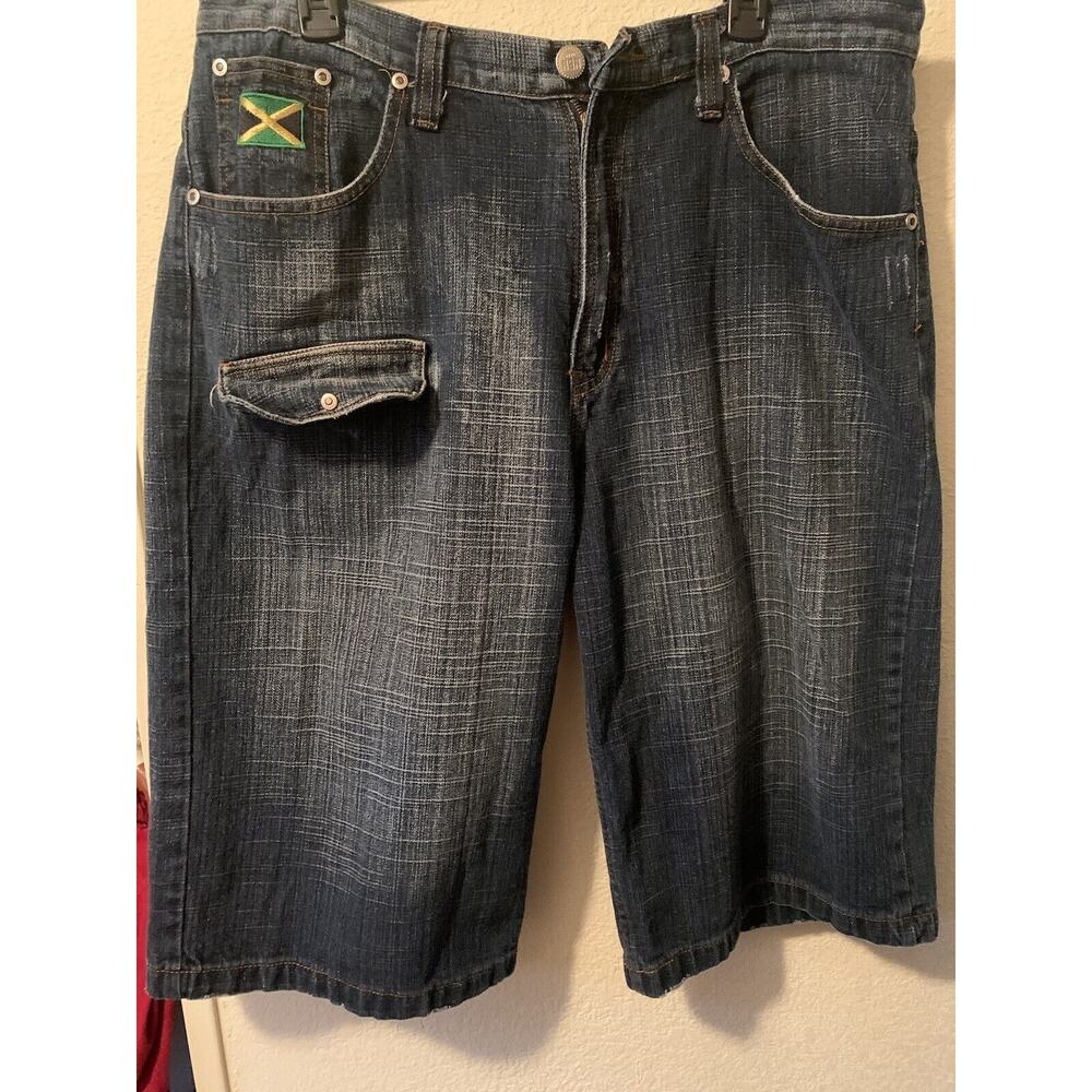 Nothing But Net Denim Company Shorts Baggy Distressed Wide Leg Great Shape Soft